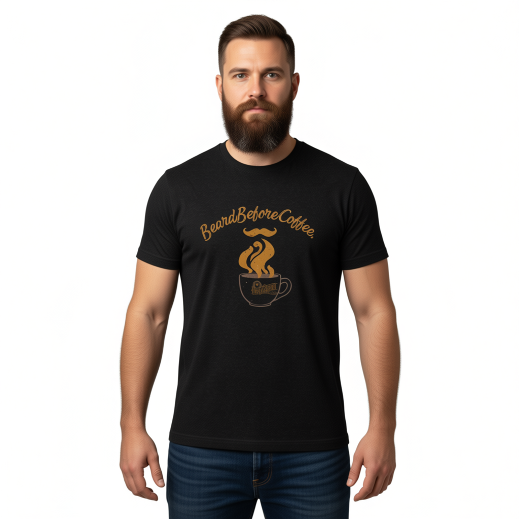 Beard Before Coffee Tee - Husky Beard