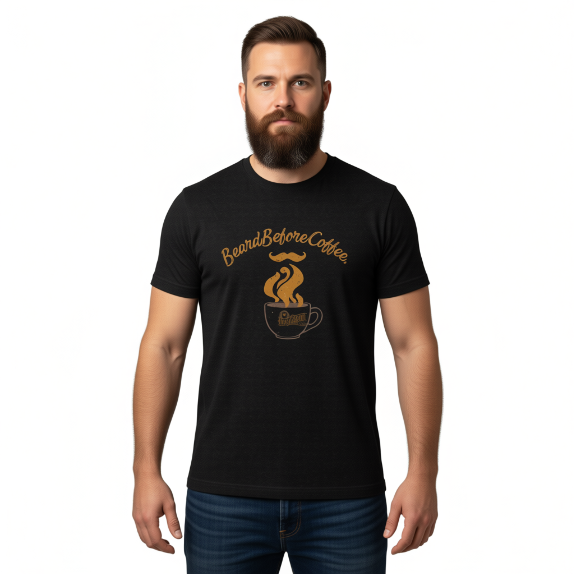 Beard Before Coffee Tee - Husky Beard