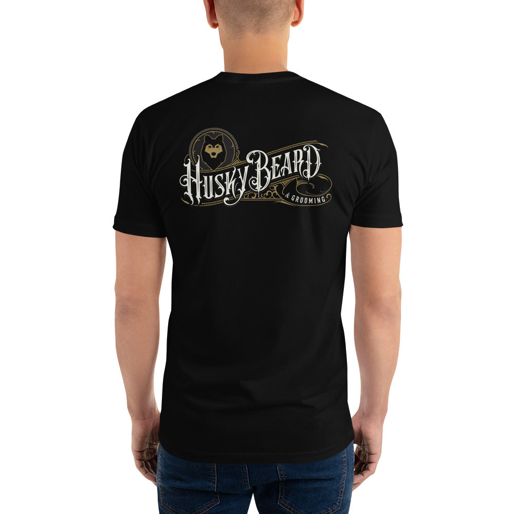 Husky Beard & Grooming T-shirt Large Logo on Back | Black