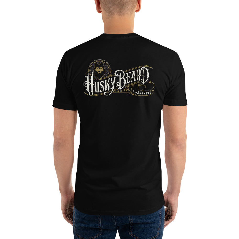 Husky Beard &amp; Grooming T-shirt Large Logo on Back | Black