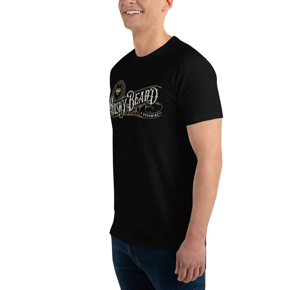 Husky Beard & Grooming T-shirt | Large Logo on Front | Black