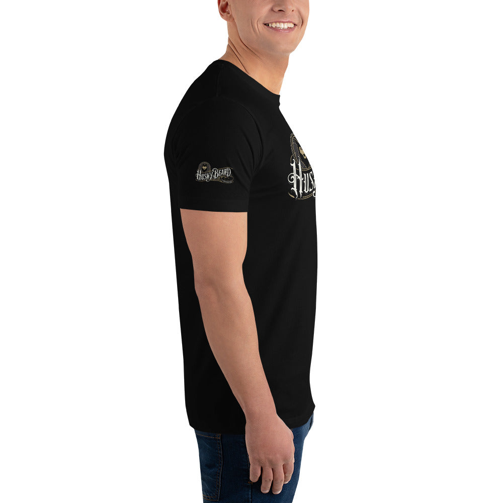 Husky Beard & Grooming T-shirt | Large Logo on Front | Black